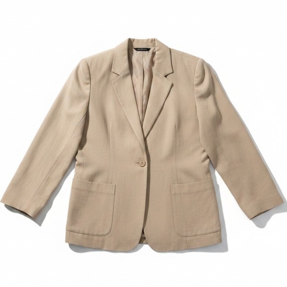 Sag Harbor Tan Single Button Blazer, Women's Tan Professional Office Wear Jacket